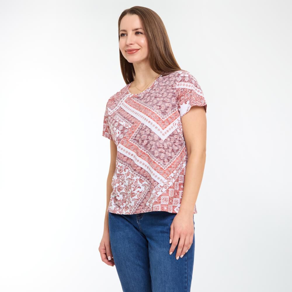 Polera Full Print Manga Corta Cuello Redondo Mujer Geeps image number 2.0