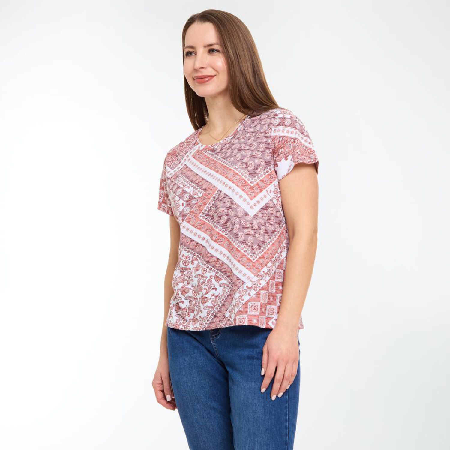 Polera Full Print Manga Corta Cuello Redondo Mujer Geeps image number 2.0