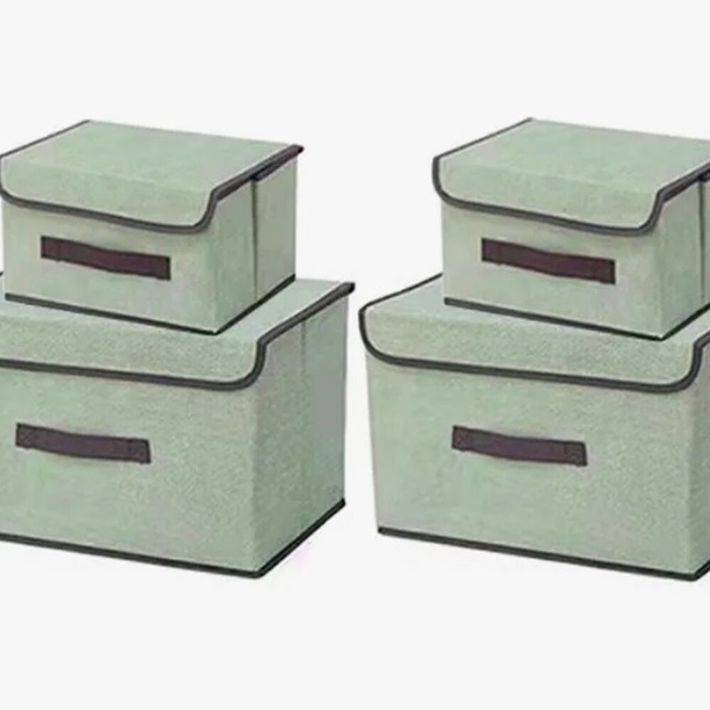 4 Unidades Cajas Organizadoras De Tela Plegables Con Tapas image number 0.0