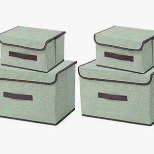 4 Unidades Cajas Organizadoras De Tela Plegables Con Tapas