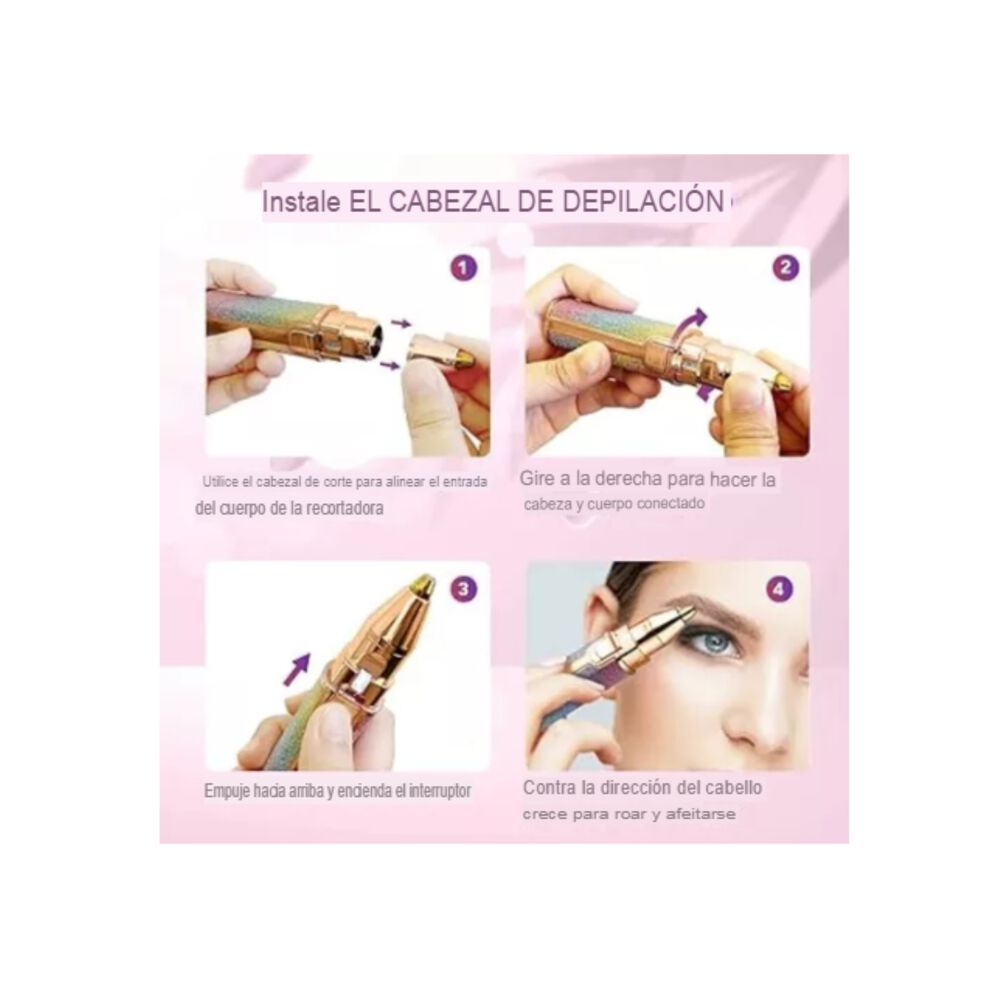 Depiladora Removedor De Vello Facial Ceja 2 En 1 Recargable image number 6.0