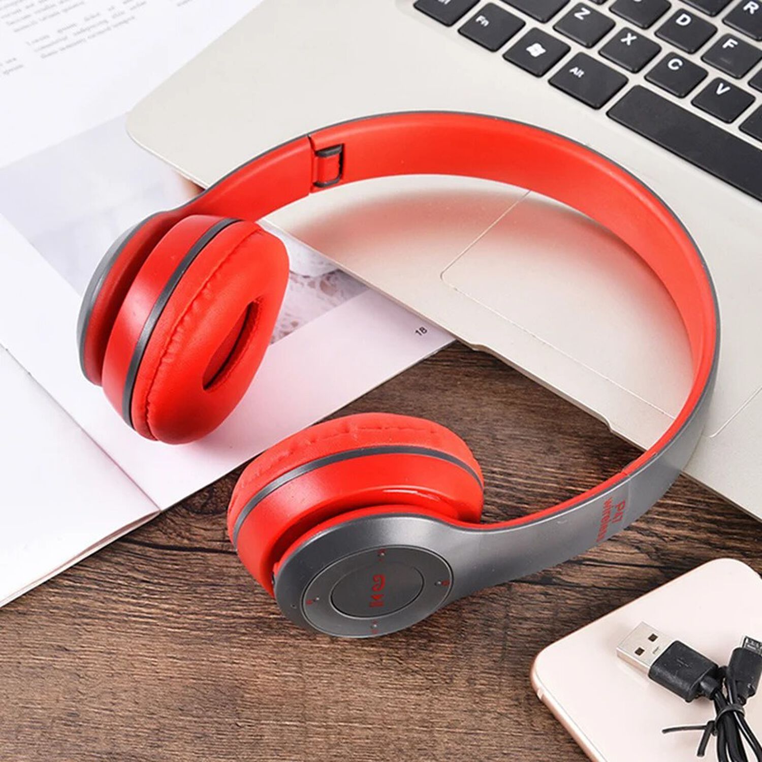 Aud&iacute;fonos Bluetooth Inalambricos On Ear Grandes P47 Micro Sd Recargable Usb image number 6.0