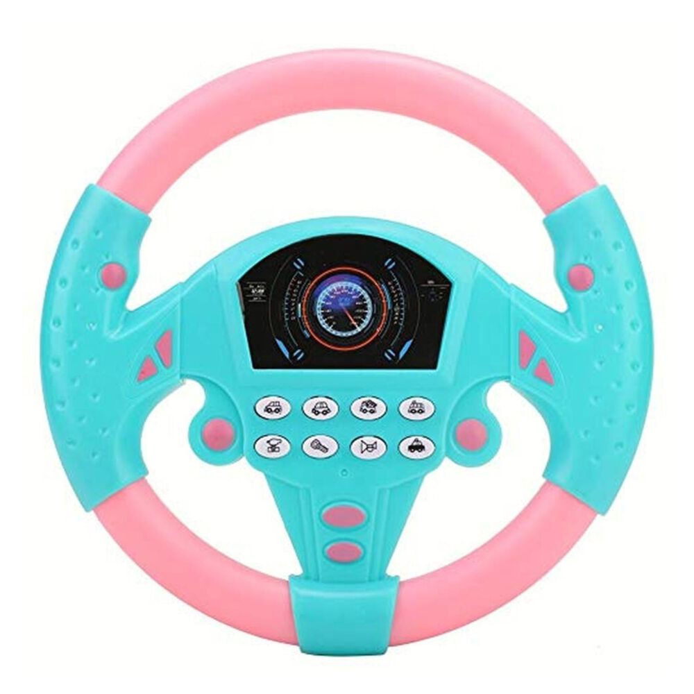 Juguete Volante Simulador De Auto Para Niños Rosado image number 0.0