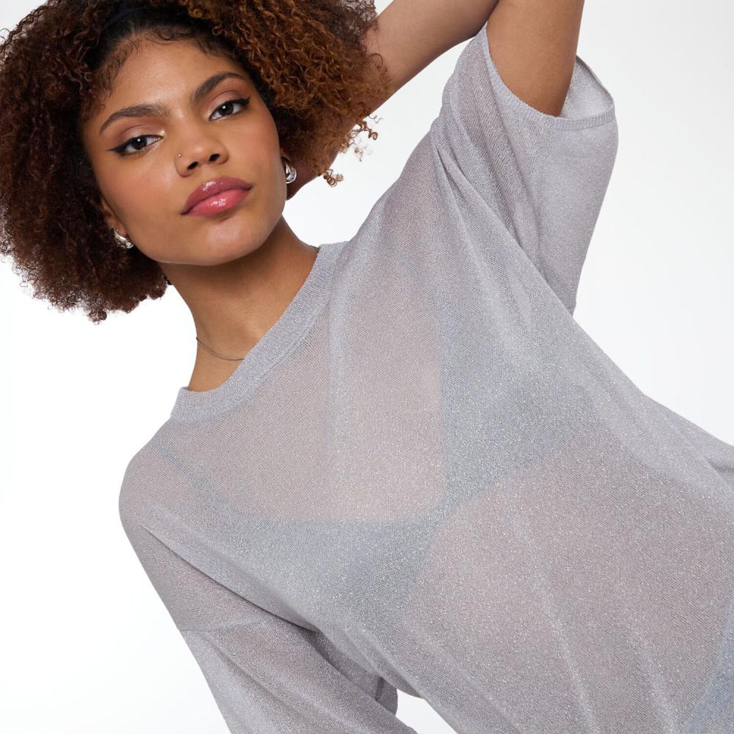 Polera Oversize Manga Corta Cuello Redondo Mujer Rolly Go image number 4.0