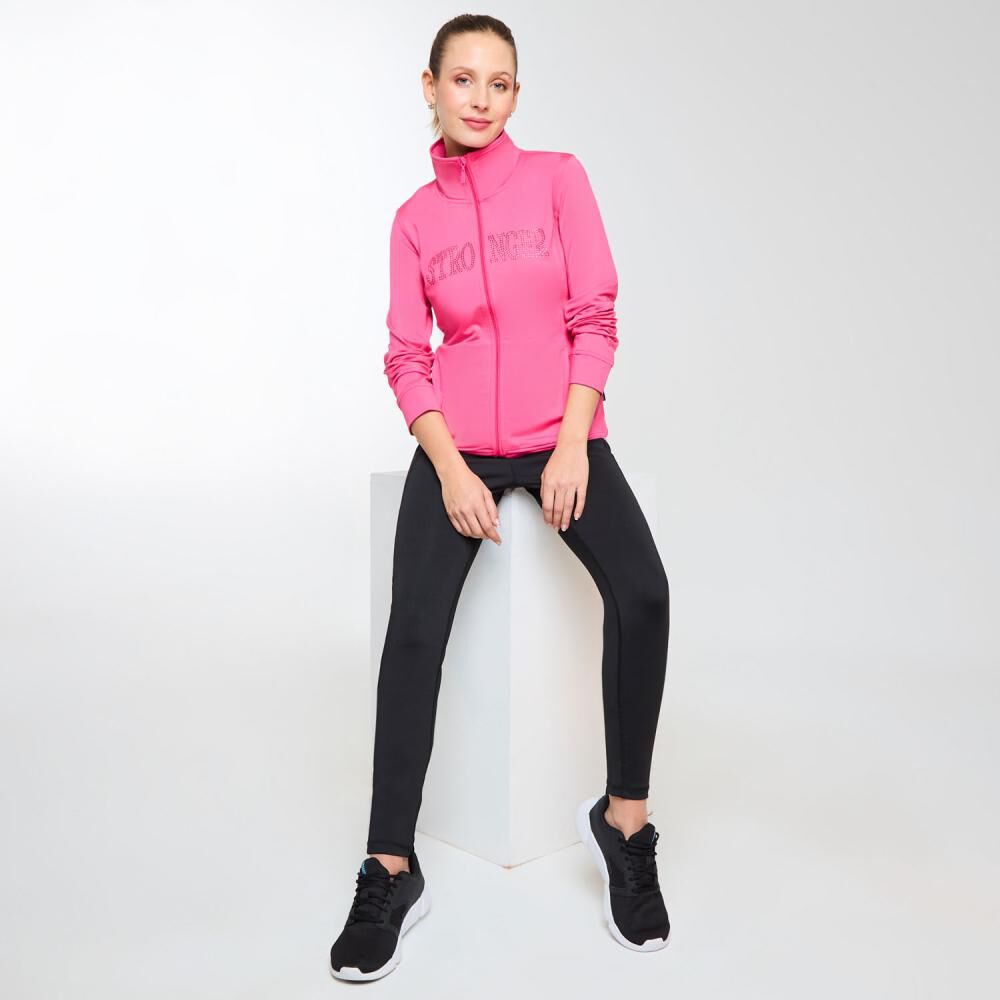 Polerón Deportivo Full Zipper Cuello Alto Mujer Wetland image number 1.0