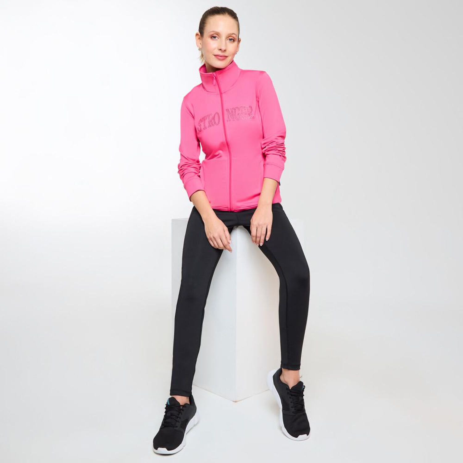 Poler&oacute;n Deportivo Full Zipper Cuello Alto Mujer Wetland image number 1.0