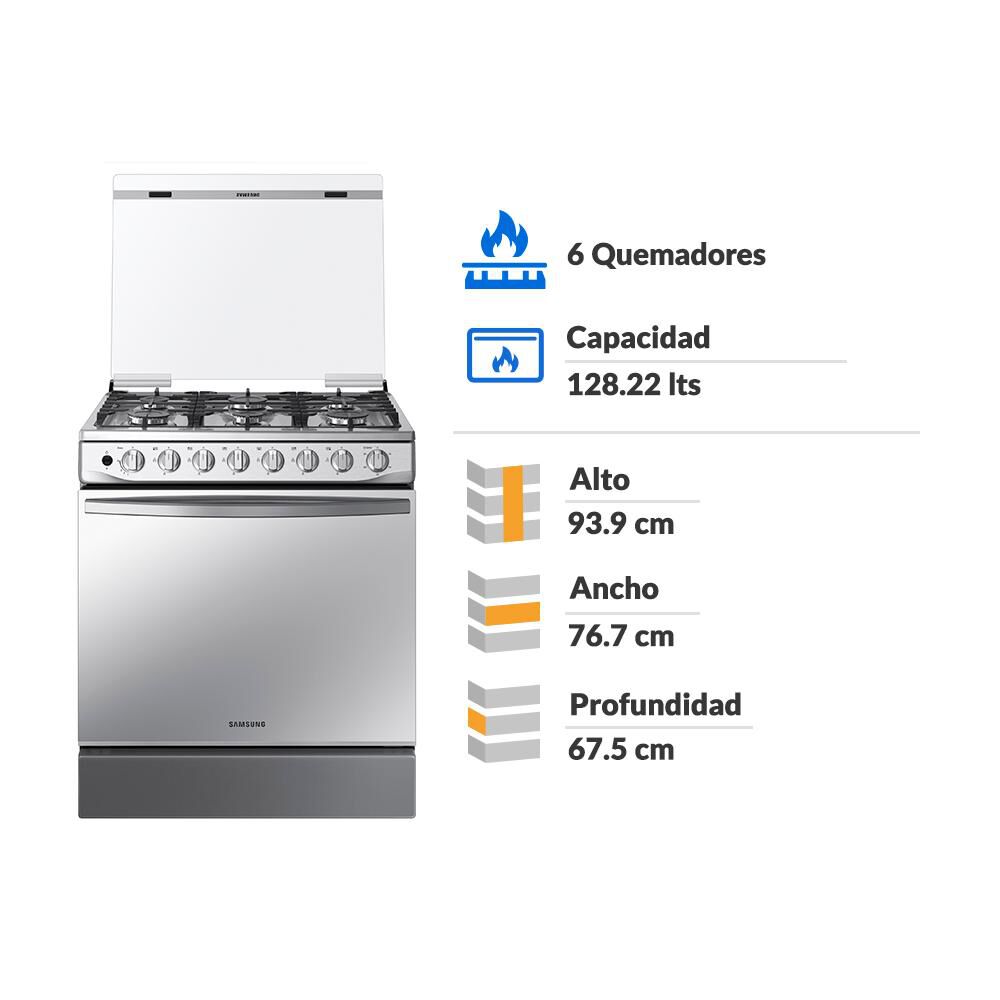 Cocina A Gas Samsung NX52A5412CS/ZS / 6 Quemadores image number 1.0