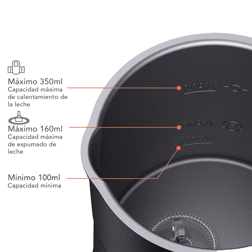 Pack Cafetera Italiana 4 Tz + Espumador 4 En 1 Negro Simplit image number 2.0