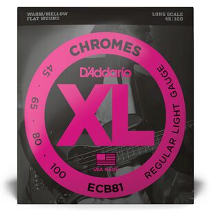 Set Cuerdas Bajo Flat 45-100 Cromo Ecb81 Daddario