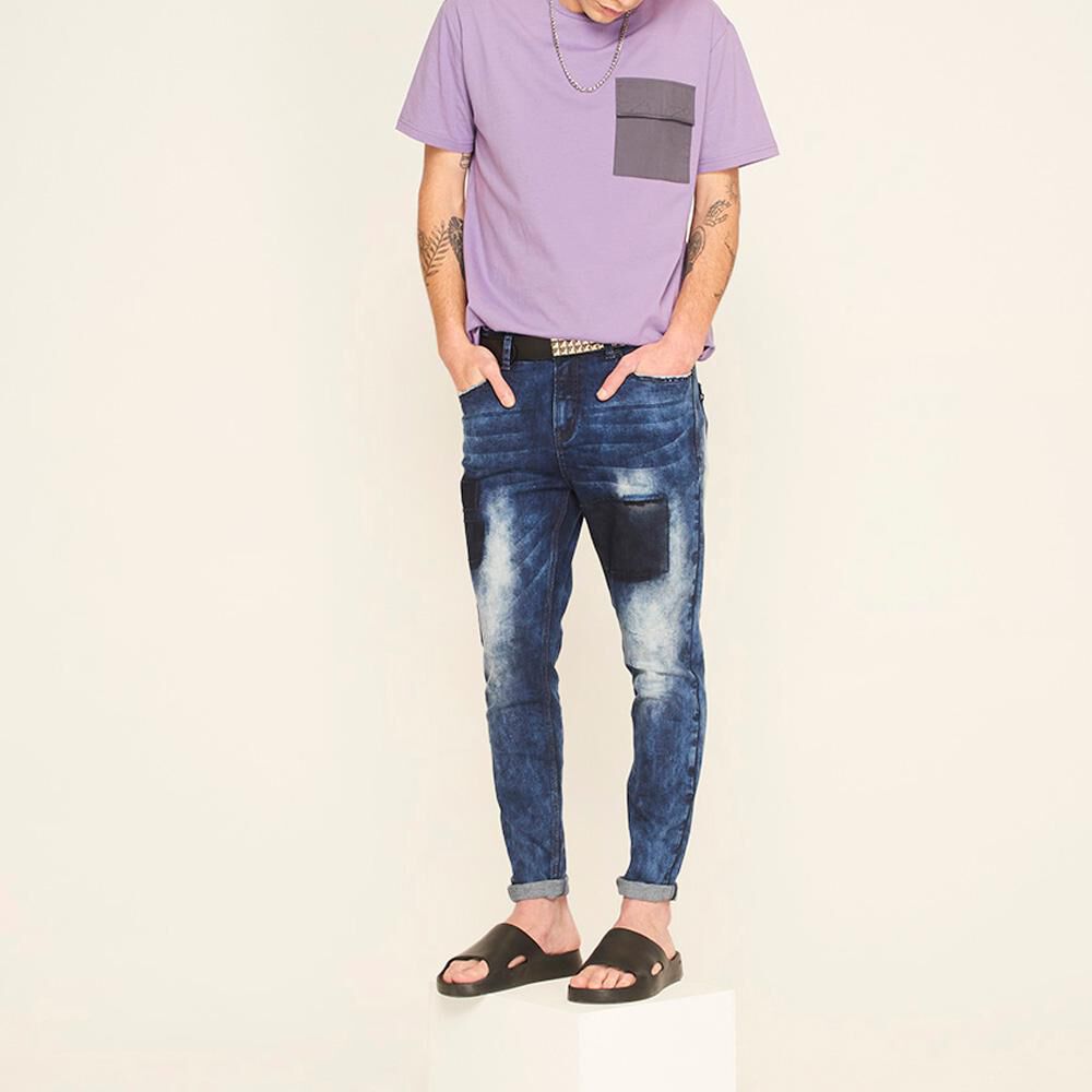 Jeans Rotura Tiro Normal Slim Hombre Rolly Go image number 1.0