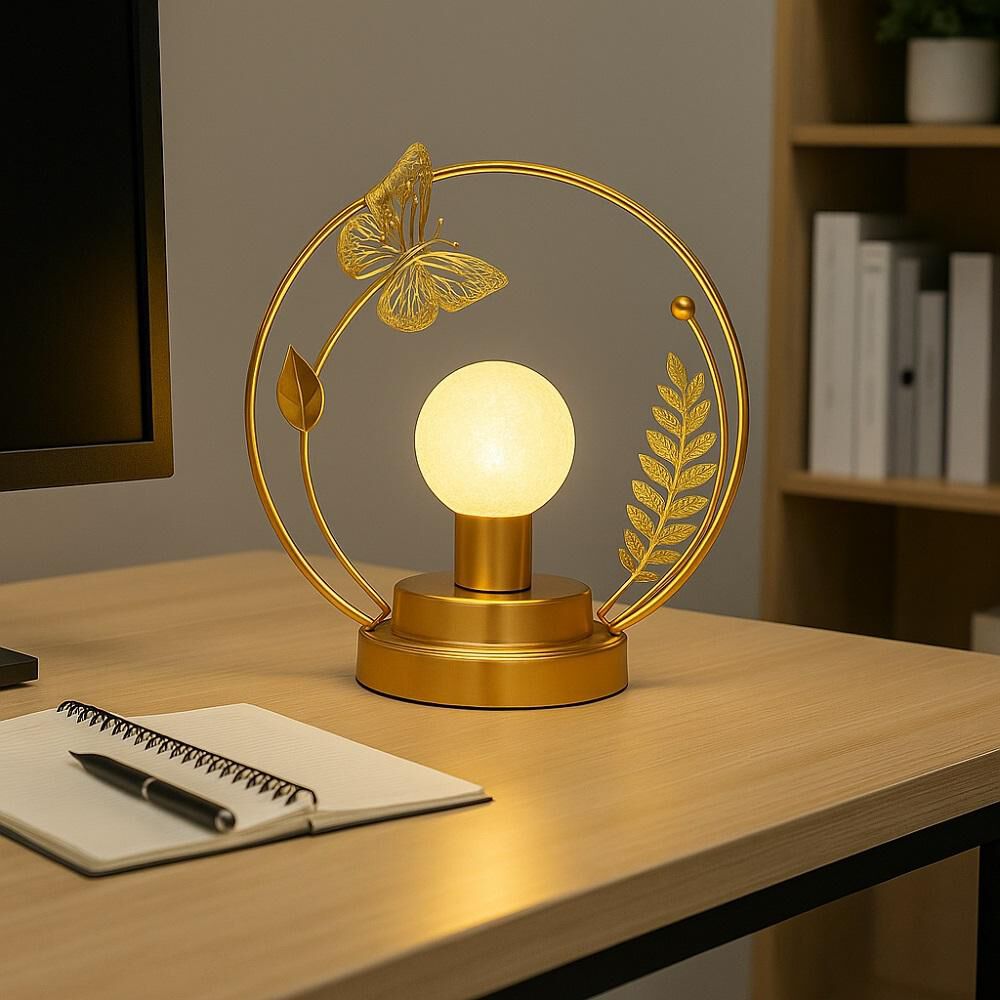 L&aacute;mpara Decorativa Mariposa Led Dorada Recargable image number 5.0