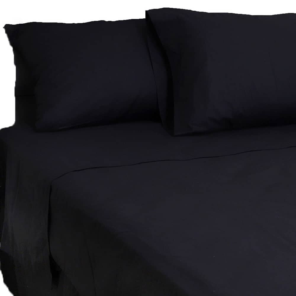 Sabana Unicolor Arthome 1.5 Plazas Color Negro 144 Hilos image number 0.0