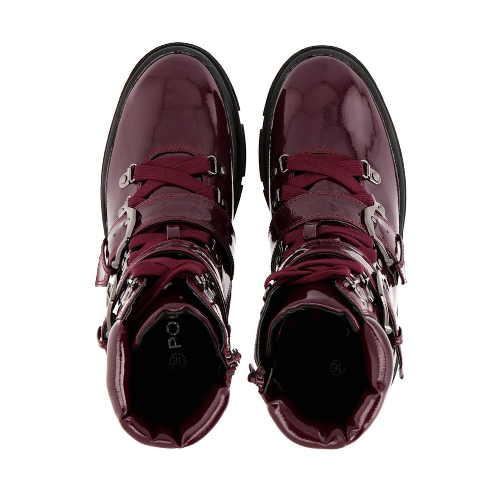 Botin Mujer Burdeo Plataforma London Police image number 1.0