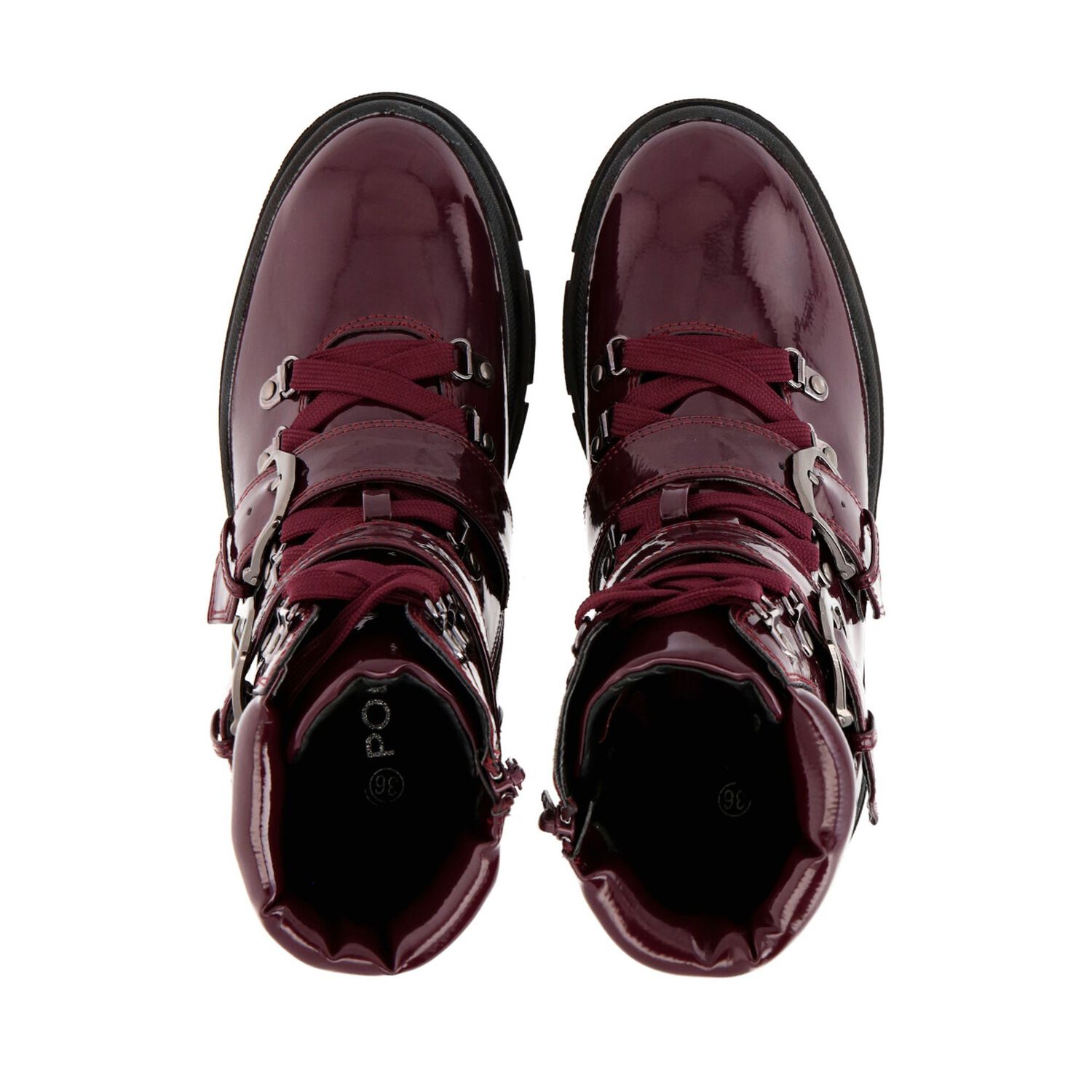 Botin Mujer Burdeo Plataforma London Police image number 1.0
