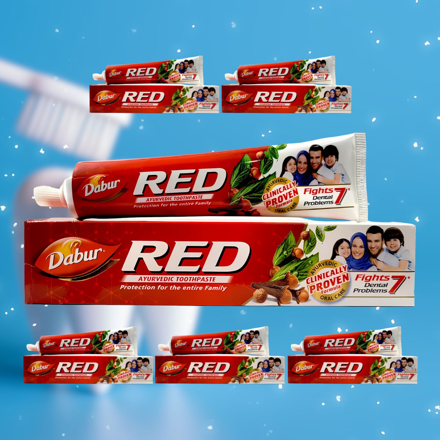 Pack 6 Uds Pasta Dental Dabur Red 200gr image number 1.0