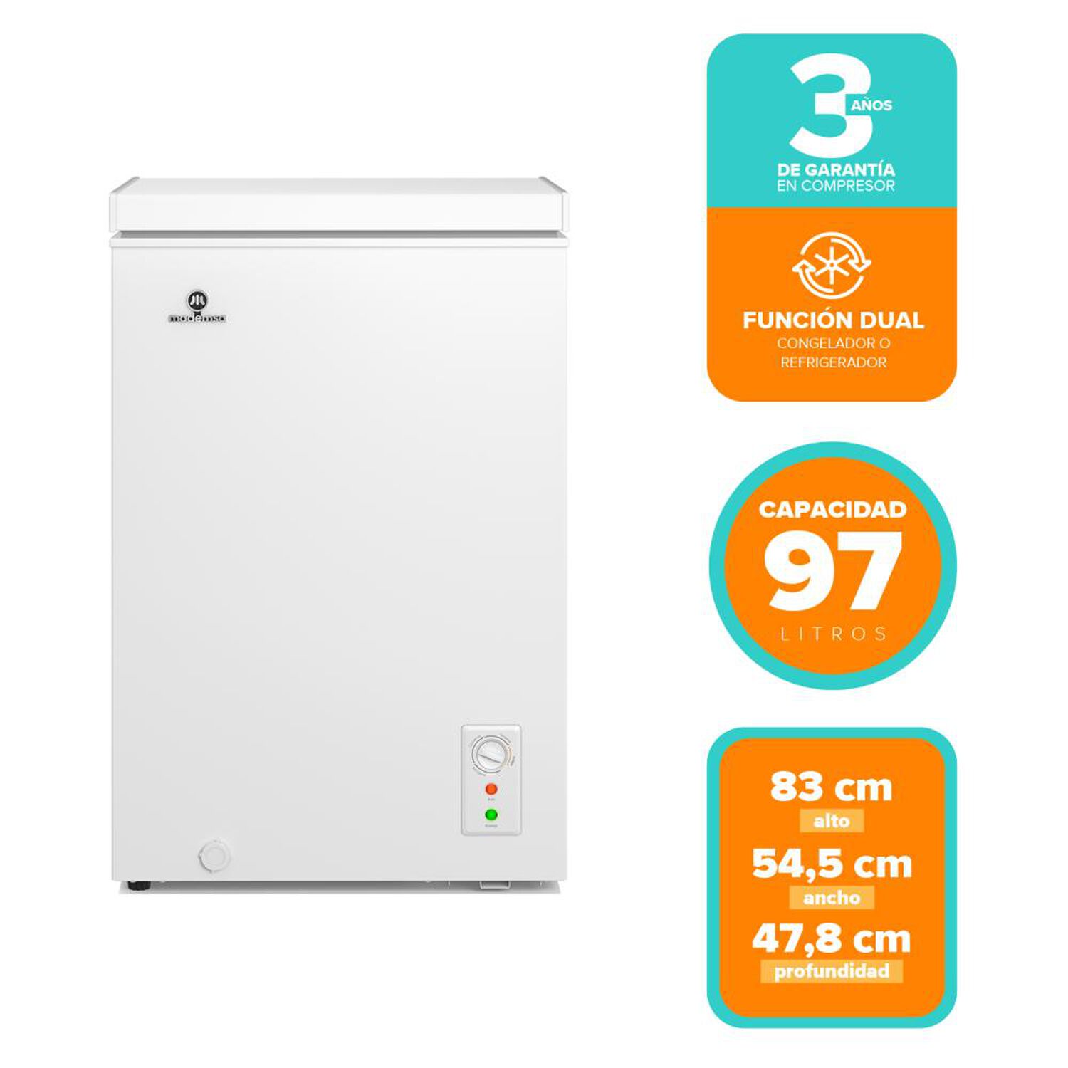 Freezer Horizontal Mademsa H100 / Fr&iacute;o Directo / 97 Litros / E image number 7.0