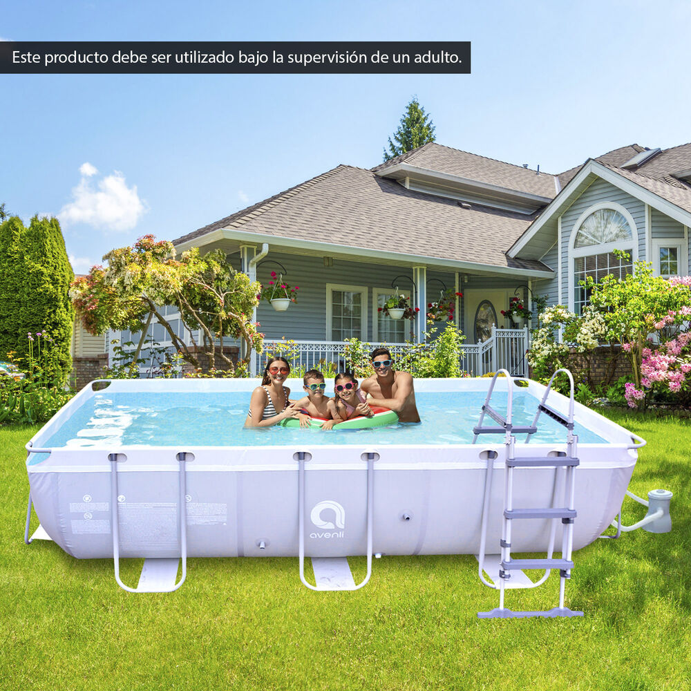 Piscina Con Filtro 7020 L 99x200x400 Cm Gris. image number 1.0