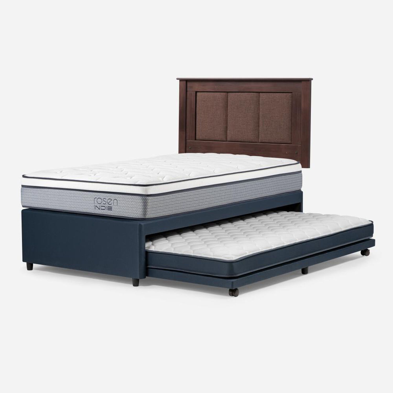 Cama Nido Rosen Indie / 1.5 Plazas / Base Normal + Respaldo Rachel image number 2.0