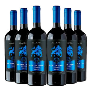 6 Vinos Bestia Azul Reserva Merlot