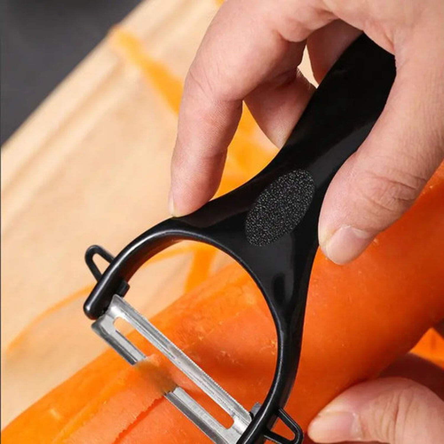 Set Cuchillos De Cocina 9 Piezas Con Base Giratoria Liso Negro image number 6.0