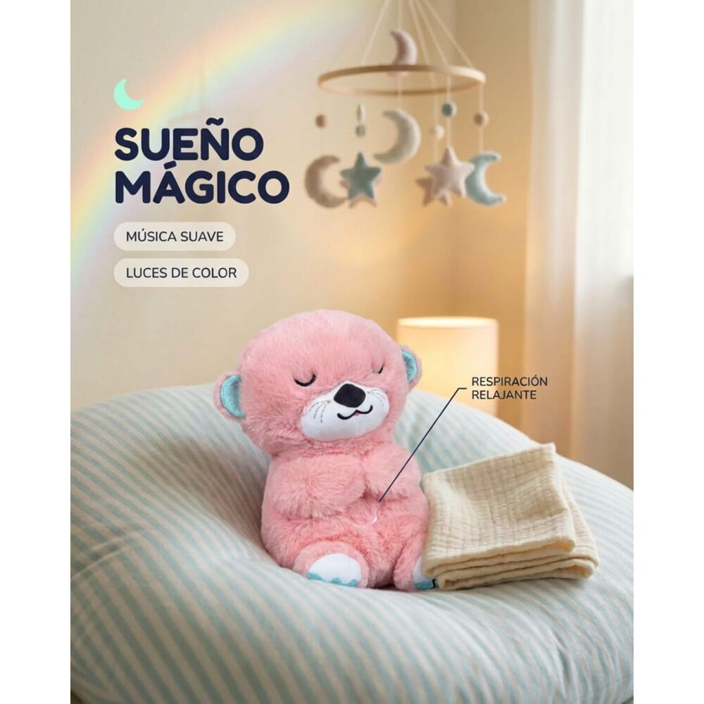Peluche Nutria Respiraci&oacute;n Relajante Musical Con Luces Bebe image number 2.0