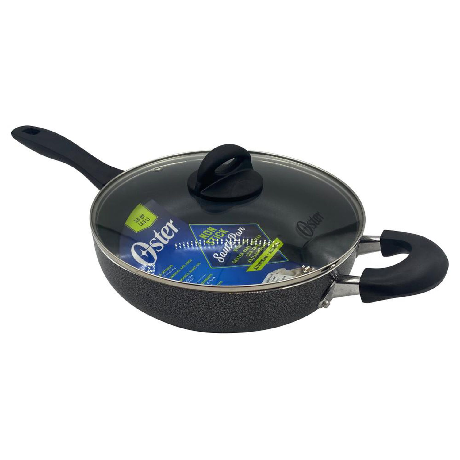 Wok Aluminio Con Tapa Y Manilla Clairborne Oster /  27 Cm / 2 Piezas image number 1.0