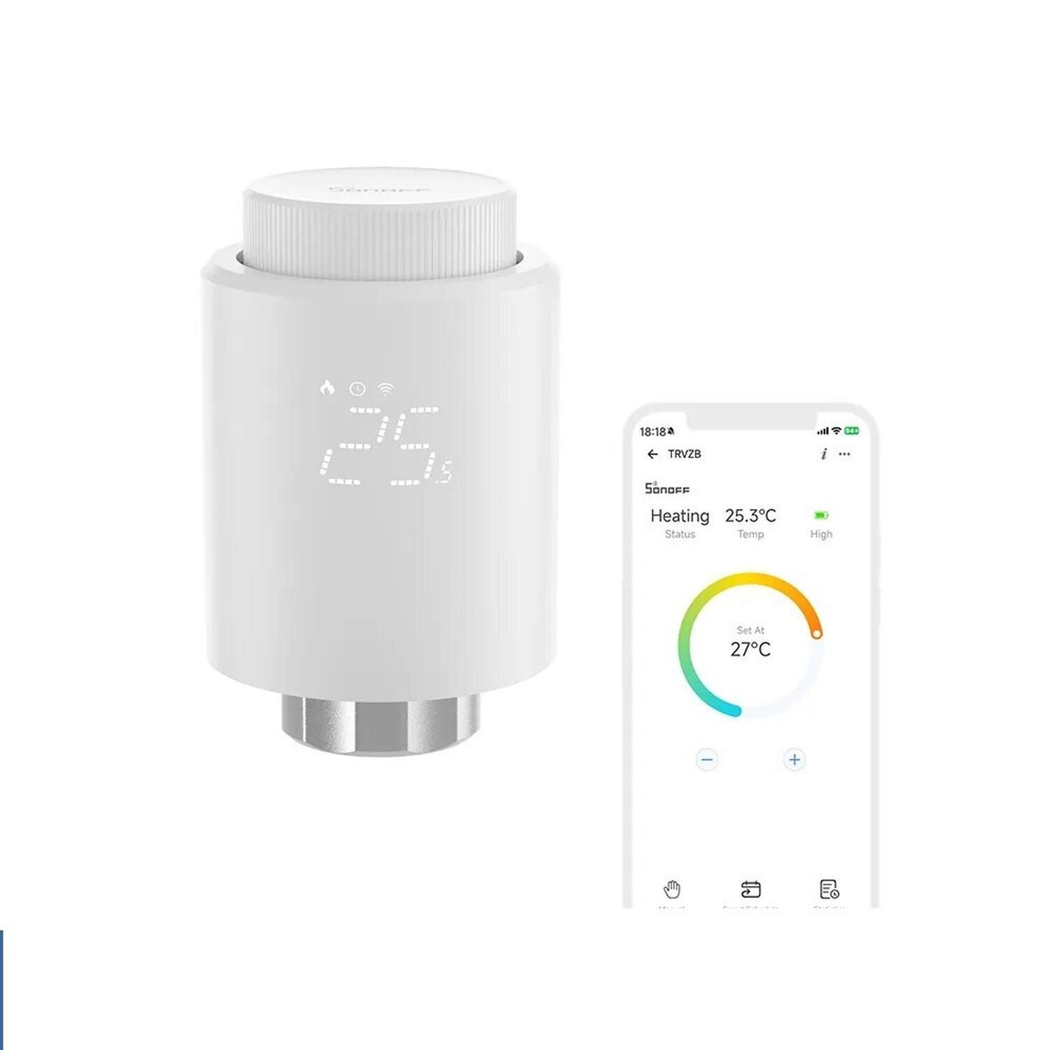 V&aacute;lvula Termostato Zigbee Para Radiador - Sonoff Trvzb image number 2.0