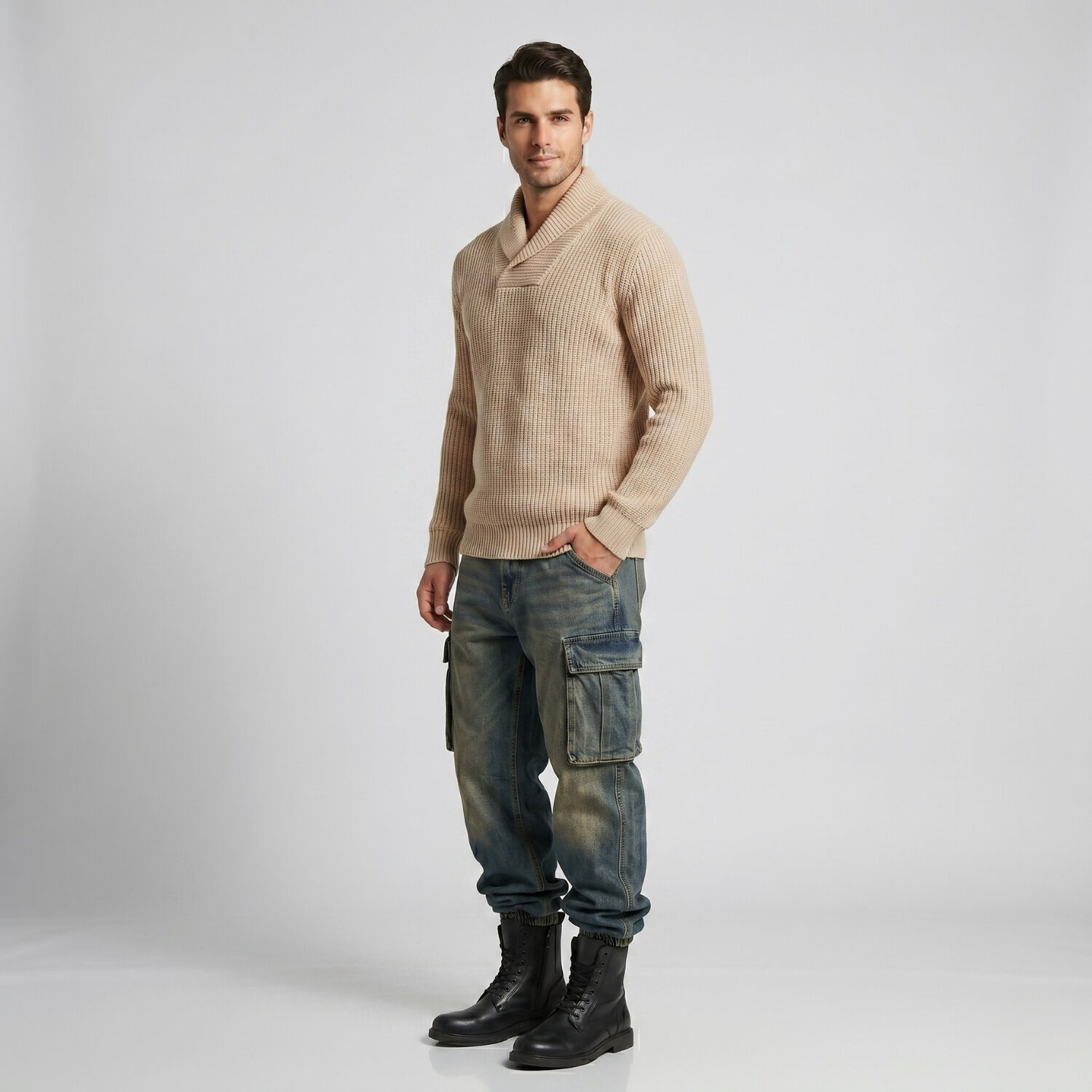 Su&eacute;ter Jersey Cuello Smoking Tejido Hombre Otaki image number 1.0