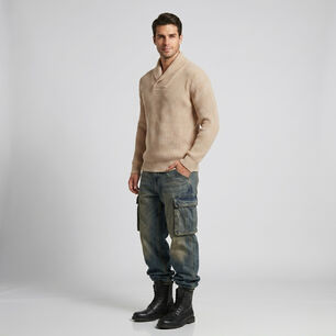 Su&eacute;ter Jersey Cuello Smoking Tejido Hombre Otaki
