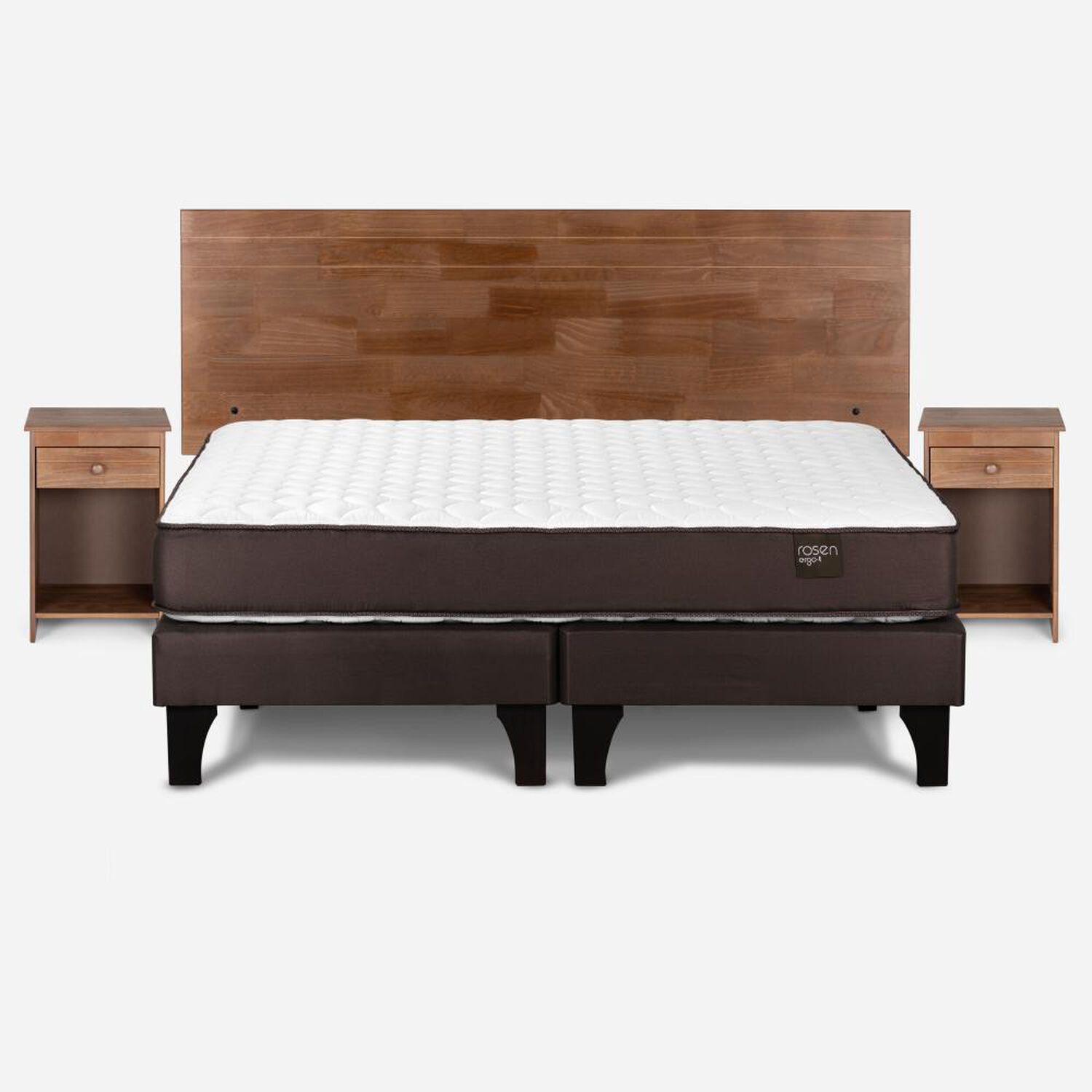 Cama Europea Rosen Ergo T / 2 Plazas / Base Dividida + Set De Maderas Tabor Caramelo image number 3.0