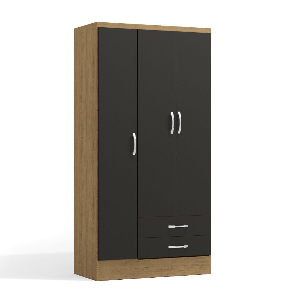 Closet Yardas Leticia Negro / Angelín 3 Puertas 2 Cajones image number 0.0