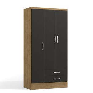 Closet Yardas Leticia Negro / Angelín 3 Puertas 2 Cajones