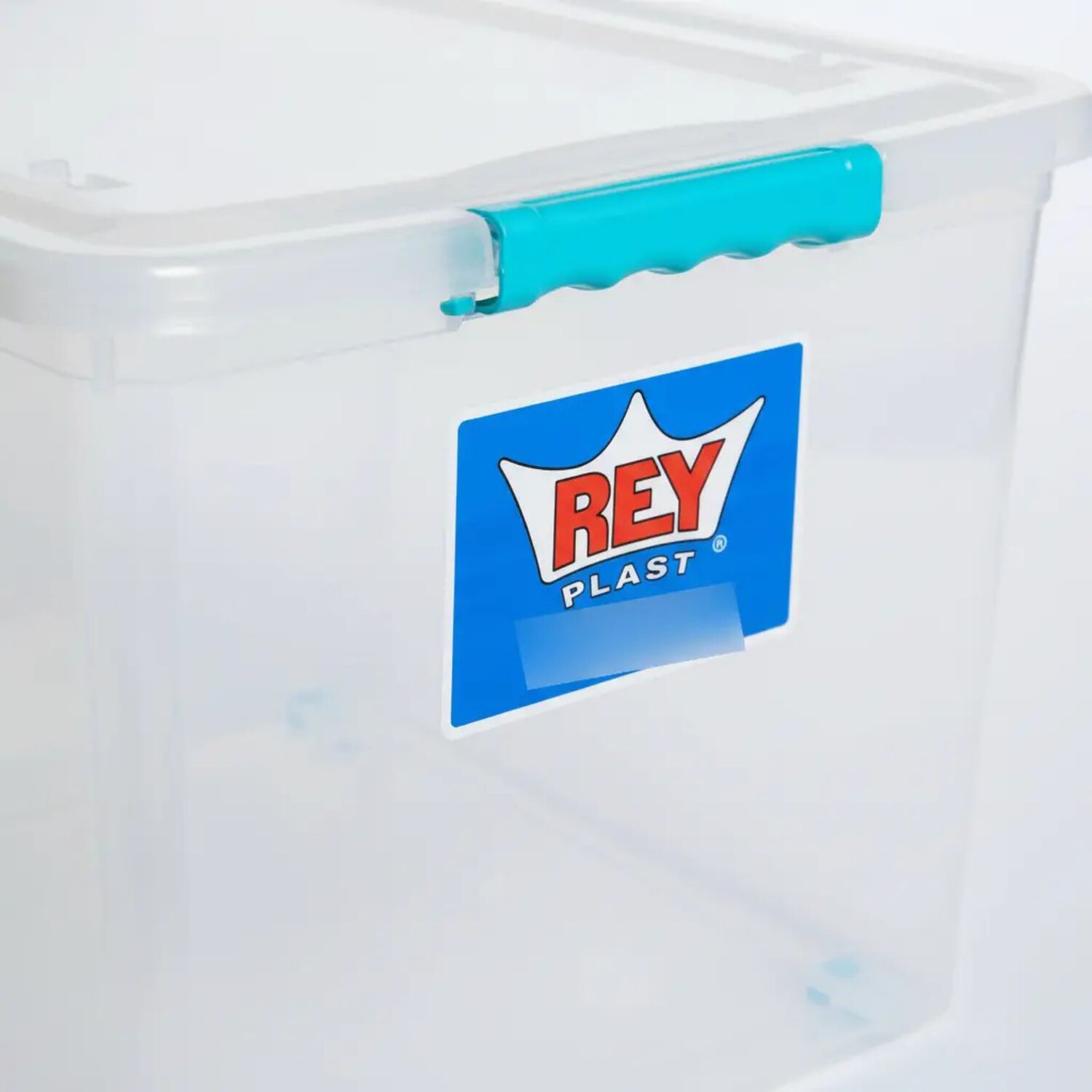 Caja Organizadora Almacenamiento Suprema 50 Lts Color Transparente Tapa Turquesa image number 7.0