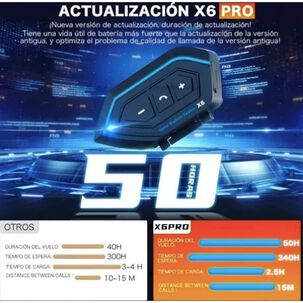 Aud&iacute;fonos Bluetooth X6 Pro Para Casco