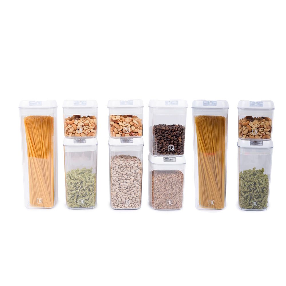 Pack 10 Contenedores Herm&eacute;ticos Pl&aacute;stico Blanco Simplit image number 0.0