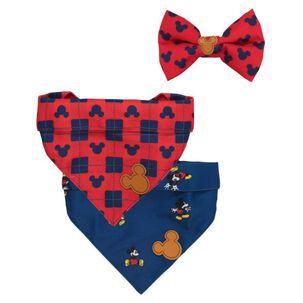 Pack Bandana Y Moño Para Perros Mascotas Mickey Colores