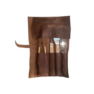 Kit Parrillero Con Estuche De Cuero