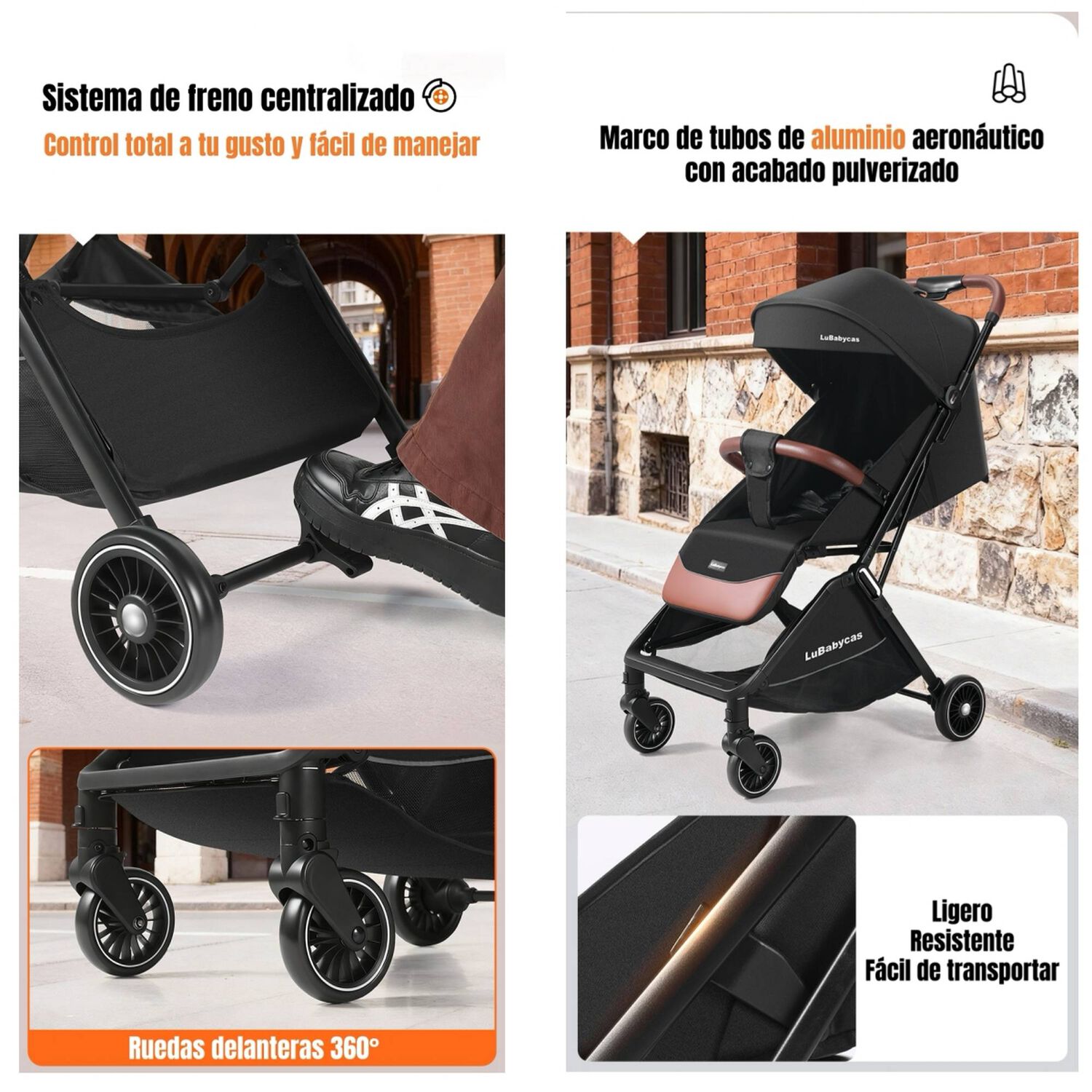 Coche De Paseo Lubabycas Elegante De Aluminio 0-3 A&ntilde;os Find image number 1.0