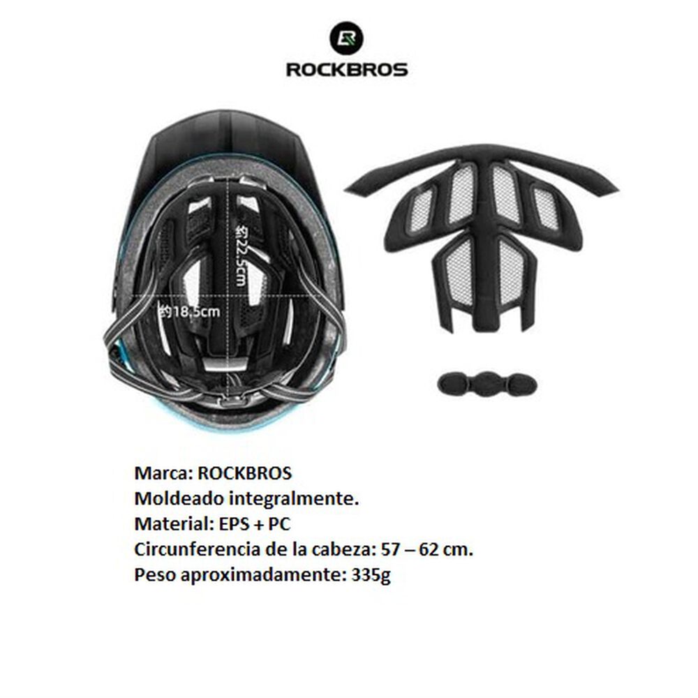 Casco Bicicleta Adulto Rockbros Negro Amarillo image number 3.0