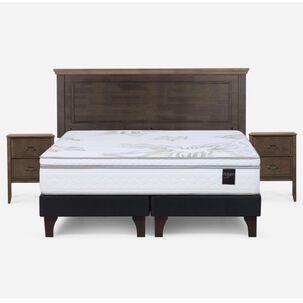Cama Europea Rosen Art 4 / King / Base Dividida + Set De Maderas Anna