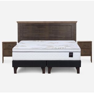 Cama Europea Rosen Art 4 / King / Base Dividida + Set De Maderas Anna