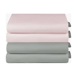 Set 4 Fundas Almohada 50x90 Gris Y Rosa