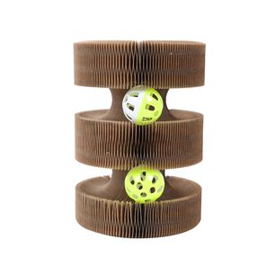 Rascador Interactivo Gatos Juguete Pelota Forma Pared Acordeon
