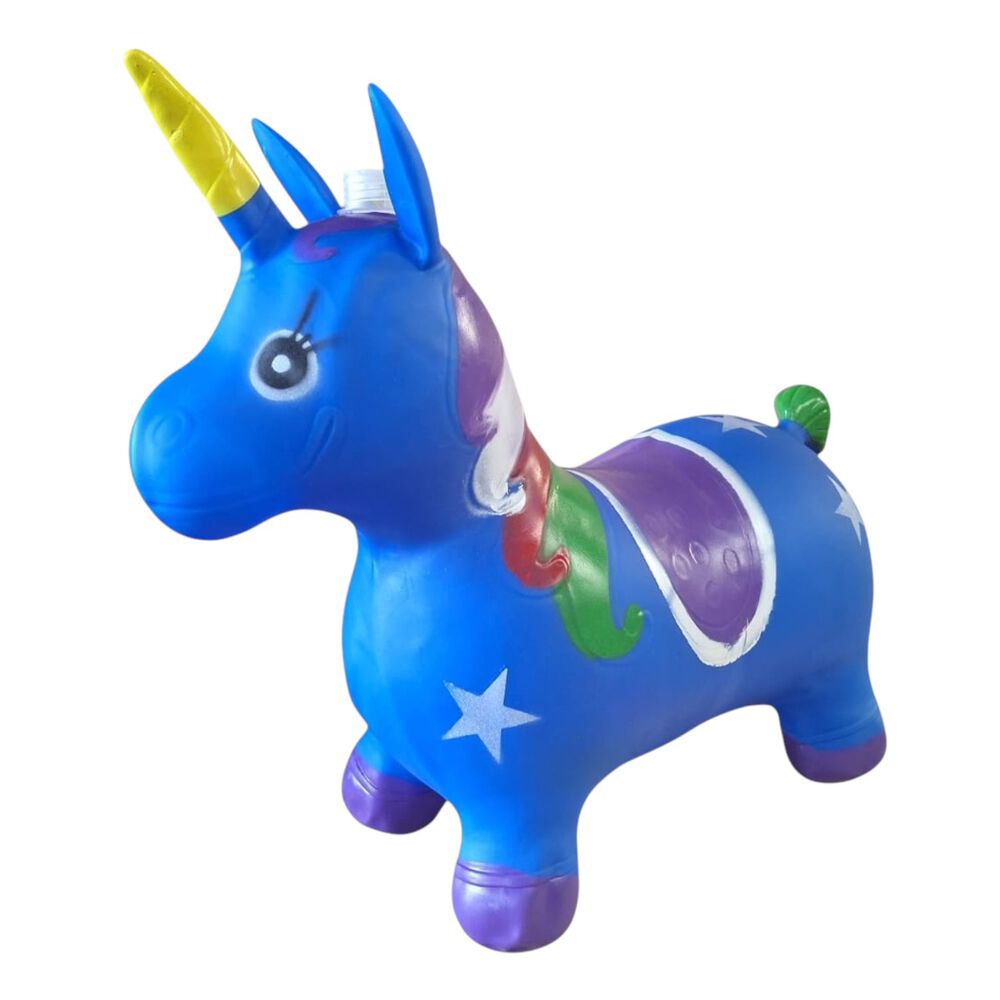 Unicornio Saltarín Inflable Con Sonido Azul image number 2.0