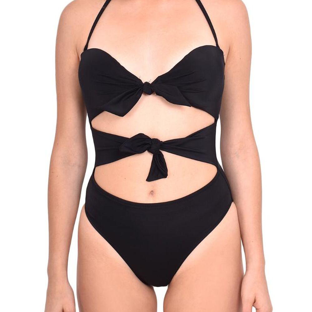 Trikini Con Doble Nudo Color Negro image number 3.0
