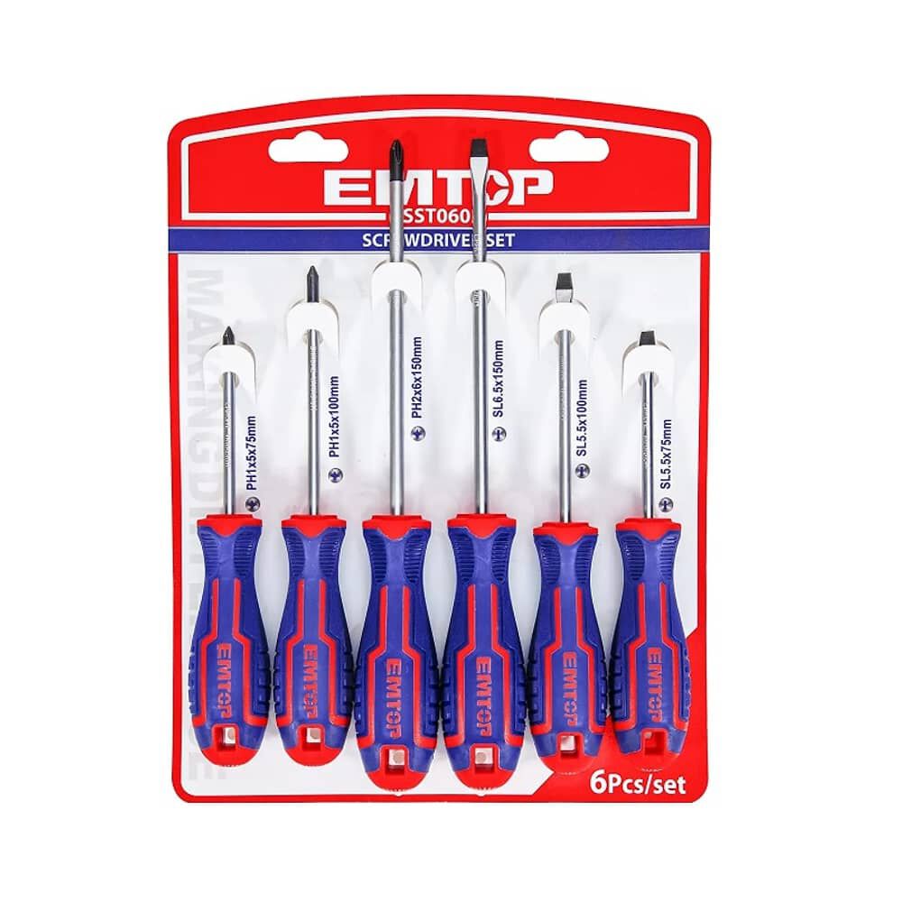 Pack De Destornilladores Emtop 6 Piezas Esst0602 image number 1.0