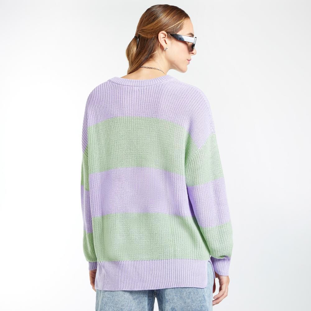 Sweater Bloque Color Regular Cuello Redondo Mujer Freedom image number 3.0
