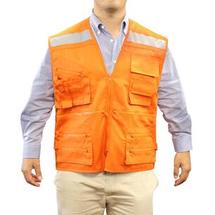 Chaleco Ge&oacute;logo Poplin Con Cinta Naranjo