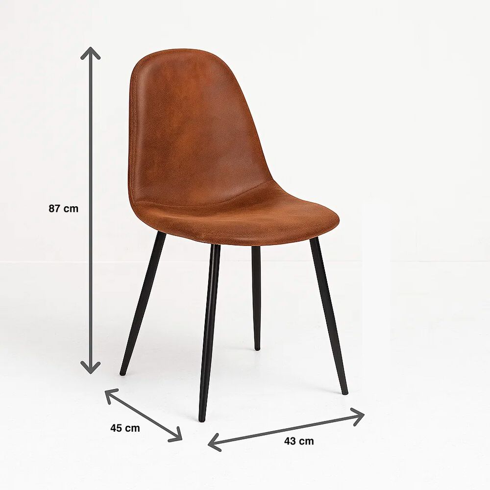 Pack De 4 Sillas Spoon Ecocuero Vintage Caf&eacute; Oscuro image number 3.0