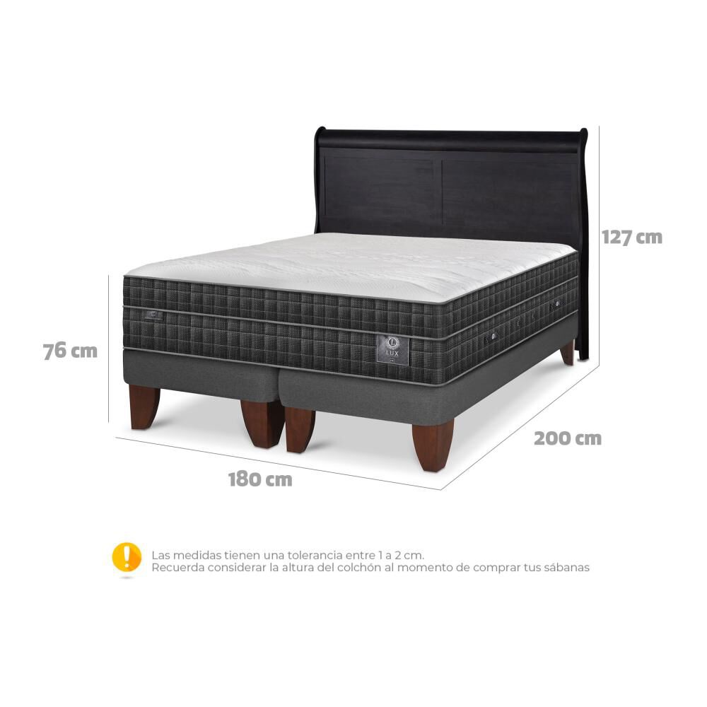 Cama Europea Cic Lux / King / Base Dividida + Respaldo image number 5.0